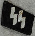 WWII German SS NCO Runic Collar Tab Tunic Removed