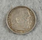 German 1936 D Coin 5 Mark Hindenburg