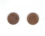 WWII German 1 Reichspfennig Coins