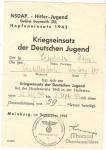 WWII German Hitler Youth War Effort Certificate