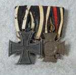 WWI Two Place Medal Bar Iron Cross FW Maker
