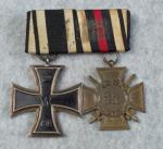 WWI Two Place Medal Bar Iron Cross KO Maker