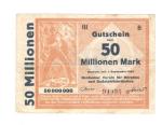 German 50 Millionen Mark Gutschen Note 1923