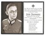 WWII German Death Card Decorated Officer