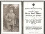 WWI German POW Remembrance Death Card 1917