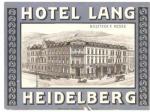 Luggage Decal Hotel Lang Heidelberg 1930