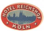 Luggage Decal Hotel Reichshof Koln 1930s