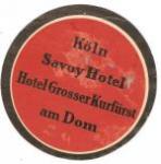 Luggage Decal Savoy Hotel Koln 1930s