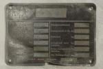 WWII German Hkl6p Sd.Kfz 251 Half Track Data Plate