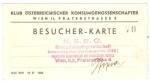 WWII Austrian NSBO Visitors Card