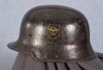 WWII German Civic Police Fire Double Decal Helmet