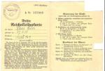 WWII German Clothing Ration Card 1942