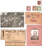 WWII German Document and Stamps Lot