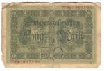 WWI German 50 Mark Note Darlehenskassenschein 1914