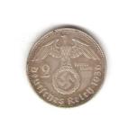 WWII German Coin 2 Mark Hindenburg 1936 D