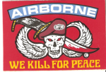 Airborne We Kill for Peace Decal 