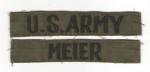 US Army & Name Tape Theater Made Patch