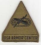 Army Patch USA Armored Center Subdued Velcro
