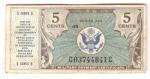 US Military Payment Script MPC 5 Cents Series 472