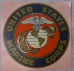 USMC Marine Window Decal 1950s