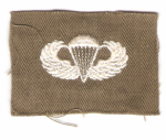 US Army Paratrooper Jump Wing Patch on HBT
