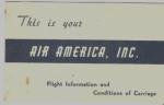 Air America Flight Information Card 1968
