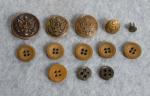 WWI era Buttons Lot of 12