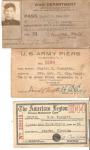 WWI Army Soldier Pier Pass and Documents