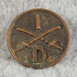 WWI 1st Cavalry Regiment D Troop Collar Disc