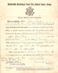 WWI US Army Discharge Paper AEF