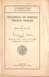 WWI Handbook Specimens of British Trench Orders