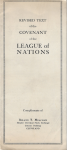 WWI Covenant League of Nations Pamphlet 