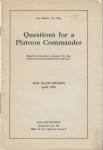 WWI Questions for a Platoon Commander Pamphlet
