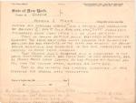 WWI Wounded Artillery Soldier Affidavit New York