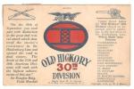 WWI Postcard 30th Infantry Division Division 1919