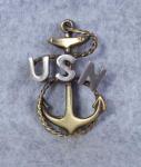 WWI USN Navy Petty Officer Fouled Anchor Cap Badge