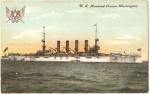 WWI Postcard Cruiser USS Washington 