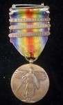 WWI US Victory Medal 3 Bars Oise Meuse