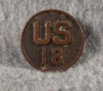 WWI US 18th Regiment Collar Disk