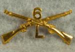 WWI Infantry Officer Collar Insignia 6th Regiment 