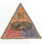 WWII 16th Armored Patch OD Green Back