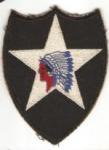 WWII 2nd Infantry Division Patch White