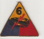 WWII 6th Armored Division Patch Theater Made