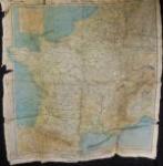 WWII Silk Escape Map Zones of France