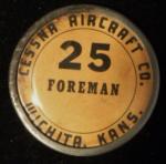 WWII Cessna Aircraft Factory ID Badge