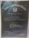 WWII Certificate of Service Document