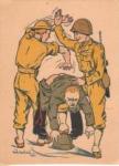 WWII Postcard Allies Spanking German 