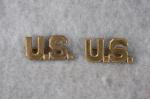 WWI 1930's Officer US Collar Pin Pair 