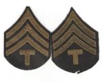 WWII Tech T/4 Sergeant Rank Patches 