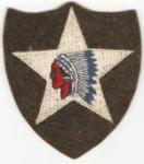 WWII 2nd Infantry Division Patch Felt